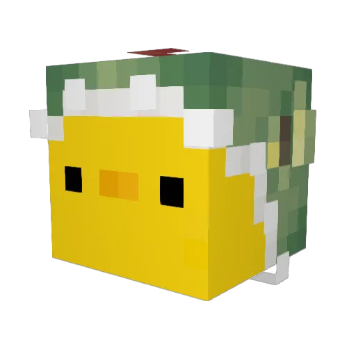 PowerHD1 Minecraft avatar head, 3D render