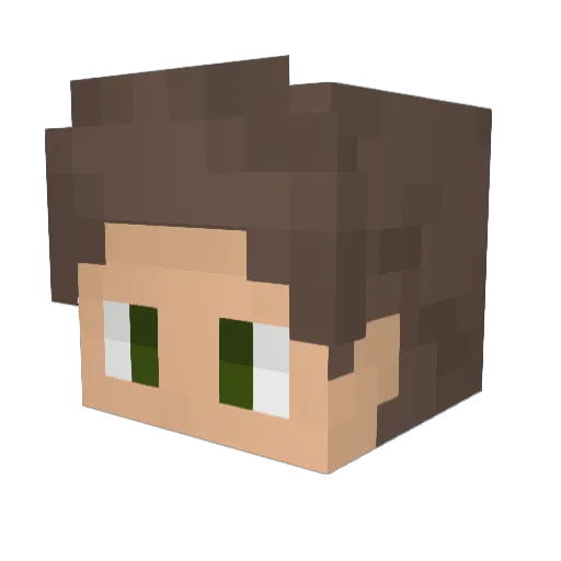PowerOutage Minecraft avatar head, 3D render