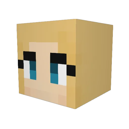 PowerPuffChick Minecraft avatar head, 3D render