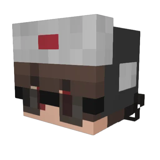 PowerRO Minecraft avatar head, 3D render