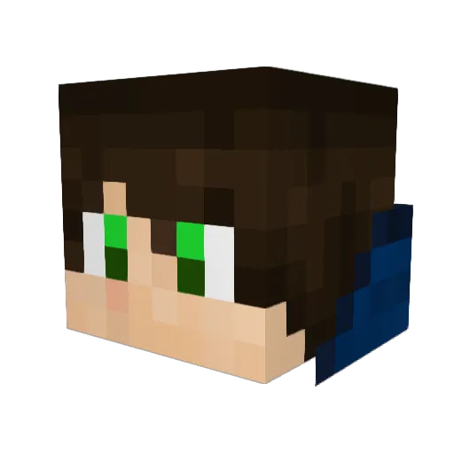 PowerSide Minecraft avatar head, 3D render