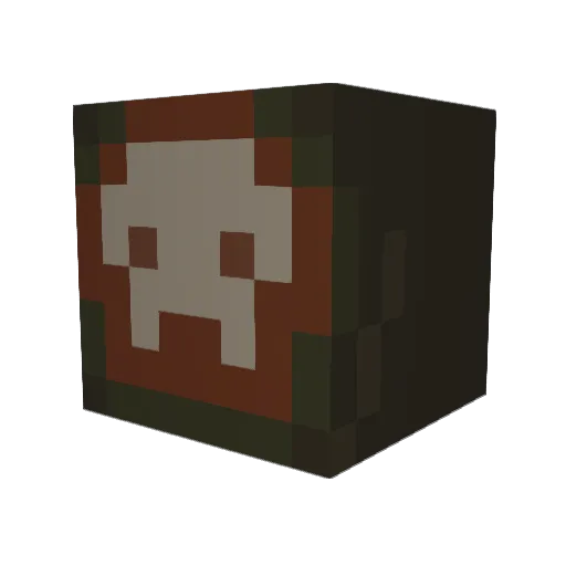 PowerSkeleton Minecraft avatar head, 3D render