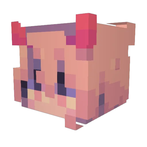 PowerTeAmo Minecraft avatar head, 3D render
