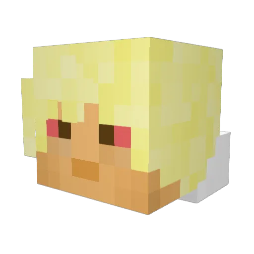 Powerbel Minecraft avatar head, 3D render