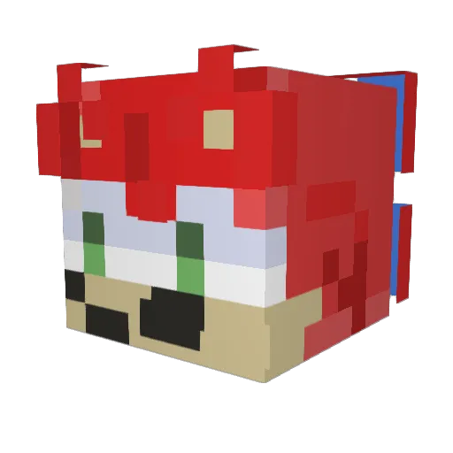 PoweredShots Minecraft avatar head, 3D render