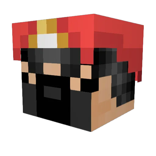 Powerfinn Minecraft avatar head, 3D render