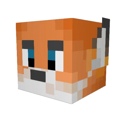 PowerfuchsHD Minecraft avatar head, 3D render