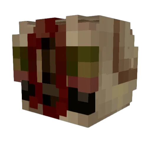 PowerfulShot_Gun Minecraft avatar head, 3D render