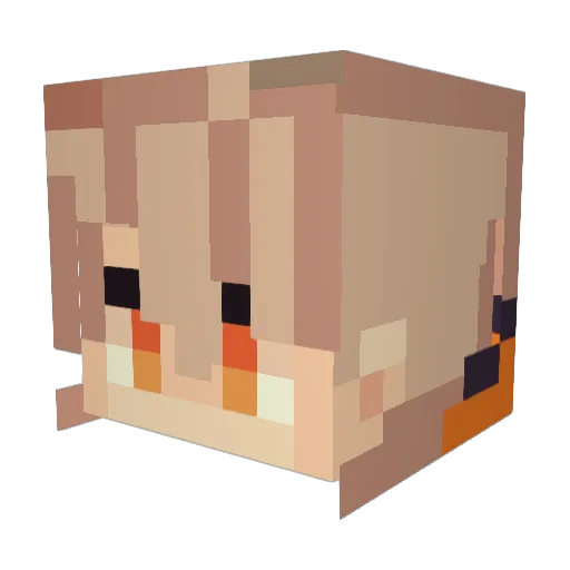 PowerfullAarab Minecraft avatar head, 3D render
