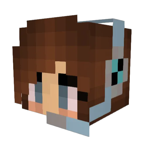 Powergirl2010 Minecraft avatar head, 3D render