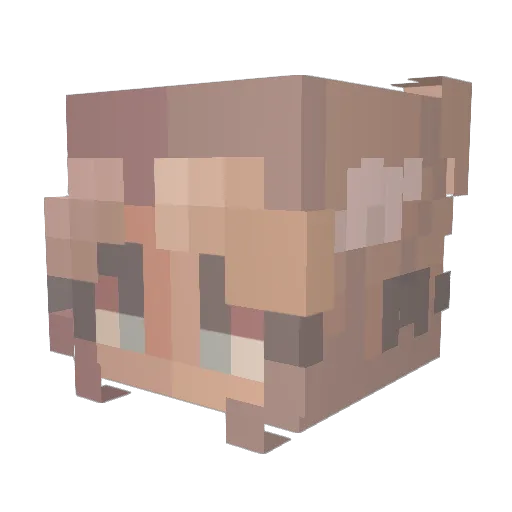 Powerlola Minecraft avatar head, 3D render