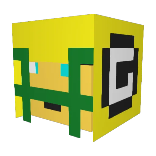 Powerman95 Minecraft avatar head, 3D render