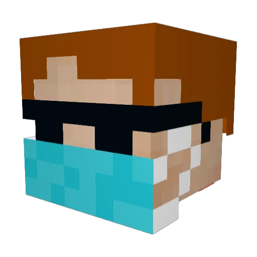 Powerrider30 Minecraft avatar head, 3D render