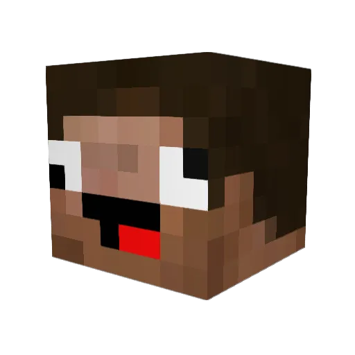PowersWRLD Minecraft avatar head, 3D render