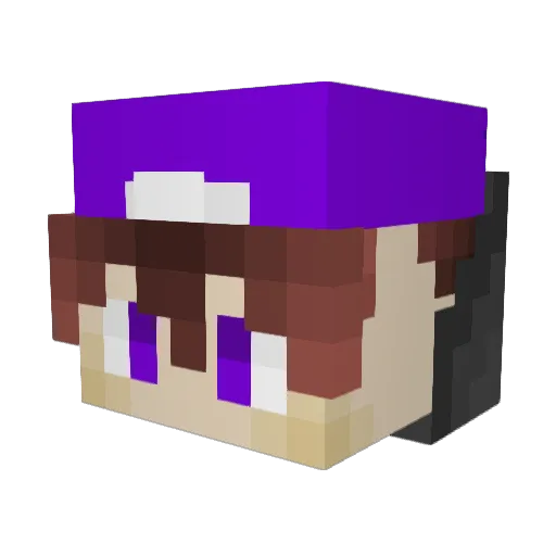 Powersshadowss Minecraft avatar head, 3D render