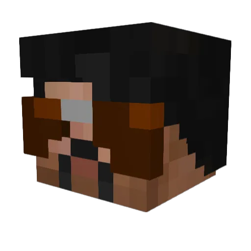 Powertr1p Minecraft avatar head, 3D render