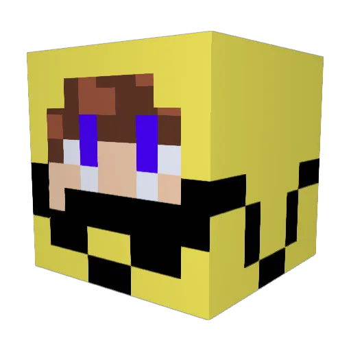Powerup_W Minecraft avatar head, 3D render