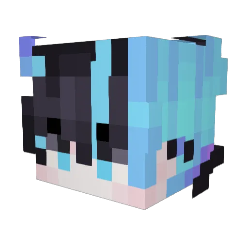 Powlining Minecraft avatar head, 3D render