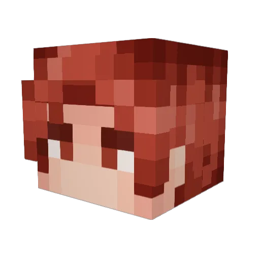 Powpluswow Minecraft avatar head, 3D render