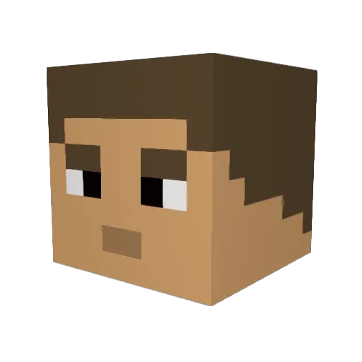 Powrskopr Minecraft avatar head, 3D render