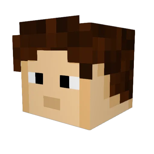 Powser77 Minecraft avatar head, 3D render