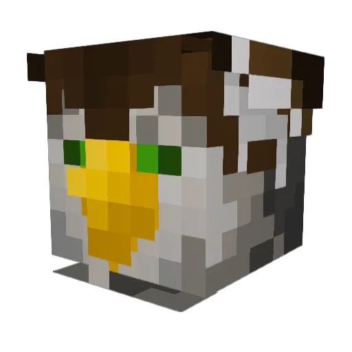 Powsi Minecraft avatar head, 3D render