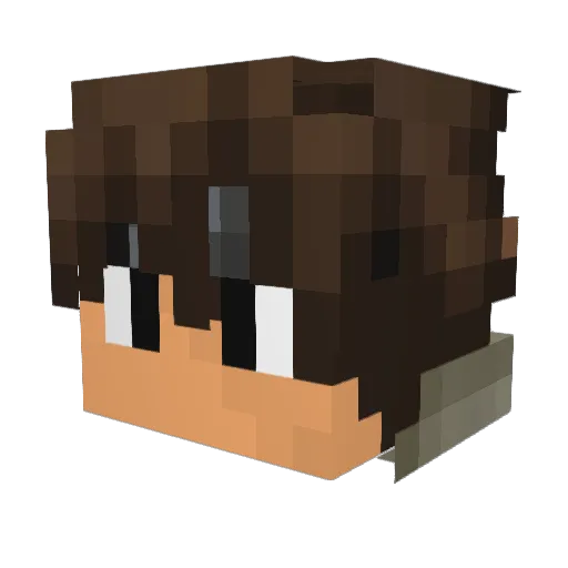Poxtor Minecraft avatar head, 3D render