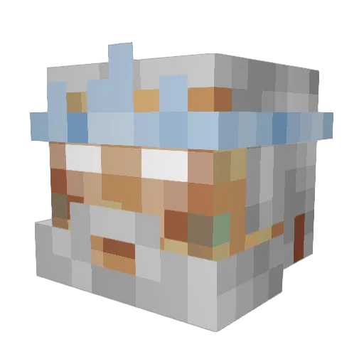Pozeidoon Minecraft avatar head, 3D render