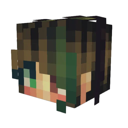 Pozzles Minecraft avatar head, 3D render