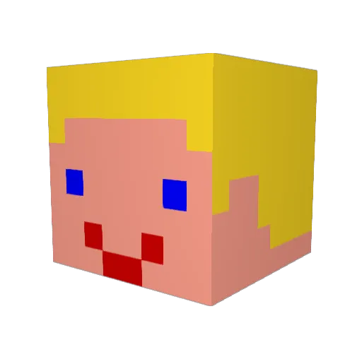 PplusS Minecraft avatar head, 3D render