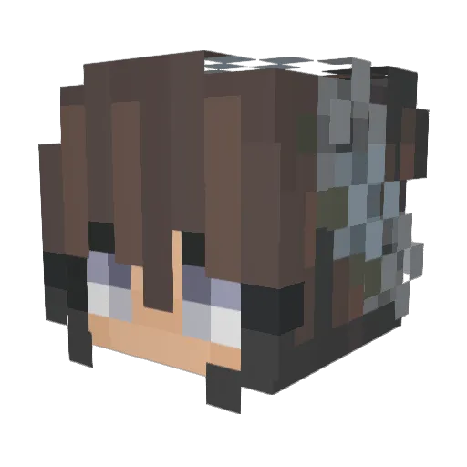 Pqige_ Minecraft avatar head, 3D render