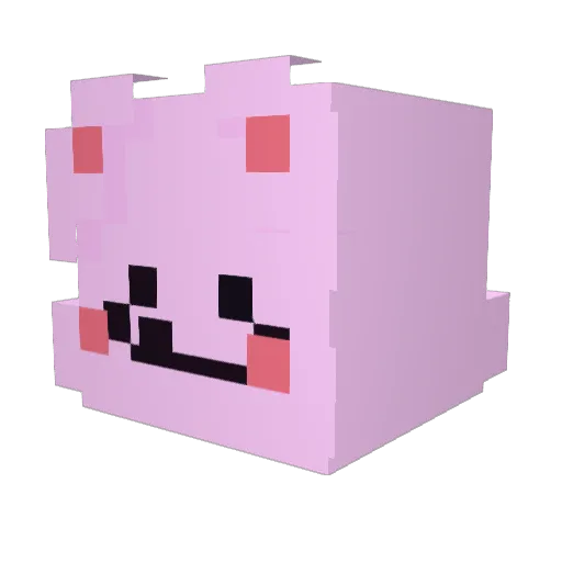 Pqnk Minecraft avatar head, 3D render