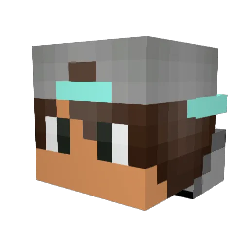 Pqnts Minecraft avatar head, 3D render