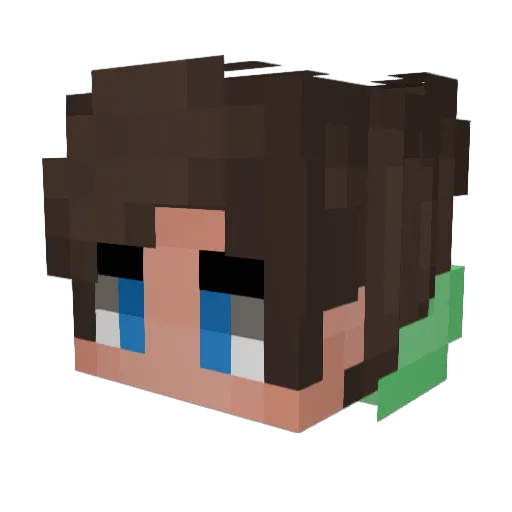 Pqtr1ck Minecraft avatar head, 3D render
