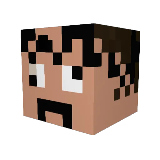 Pr3vy Minecraft avatar head, 3D render