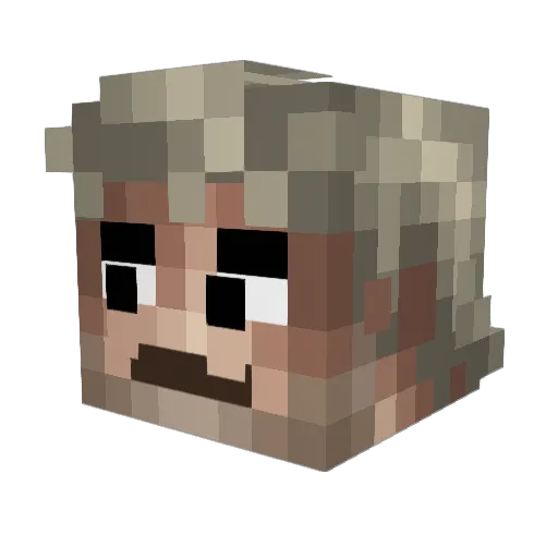 Pr8_ Minecraft avatar head, 3D render