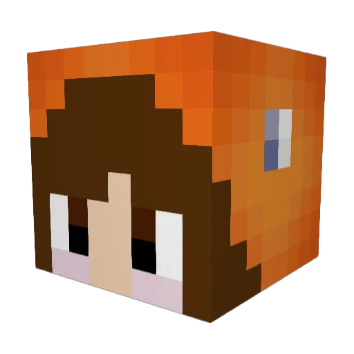 PrXsca Minecraft avatar head, 3D render
