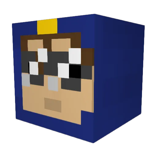 PracticeBot13 Minecraft avatar head, 3D render