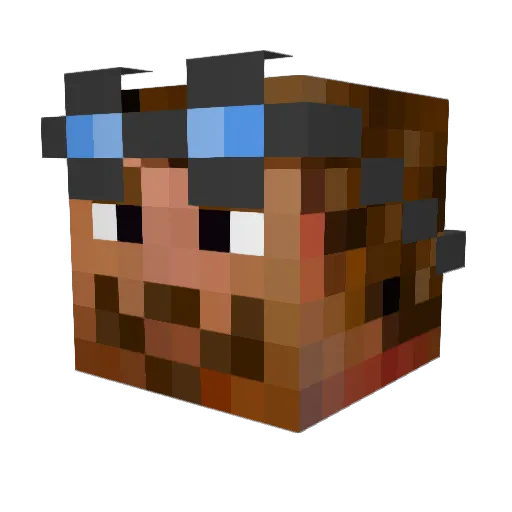 Praeson Minecraft avatar head, 3D render