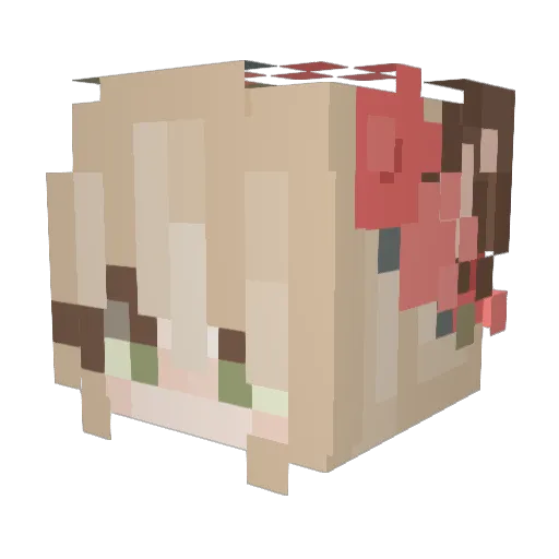 Praewvie Minecraft avatar head, 3D render