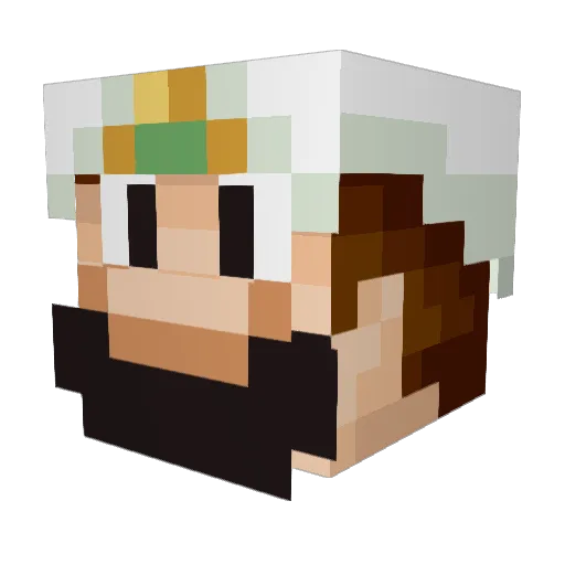Pragghan Minecraft avatar head, 3D render