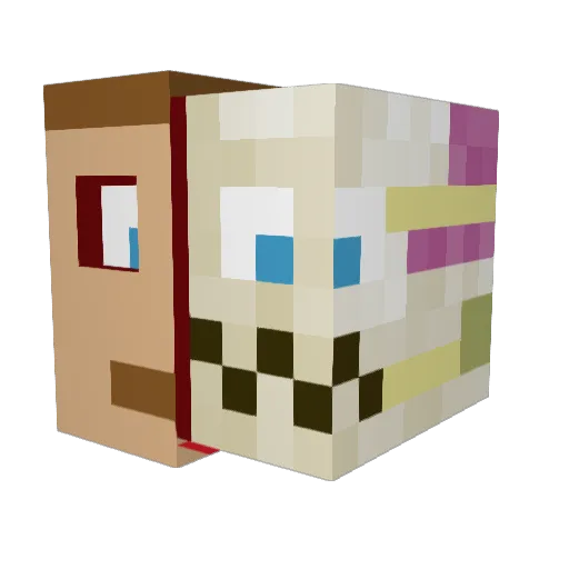 PragmaticPotato Minecraft avatar head, 3D render