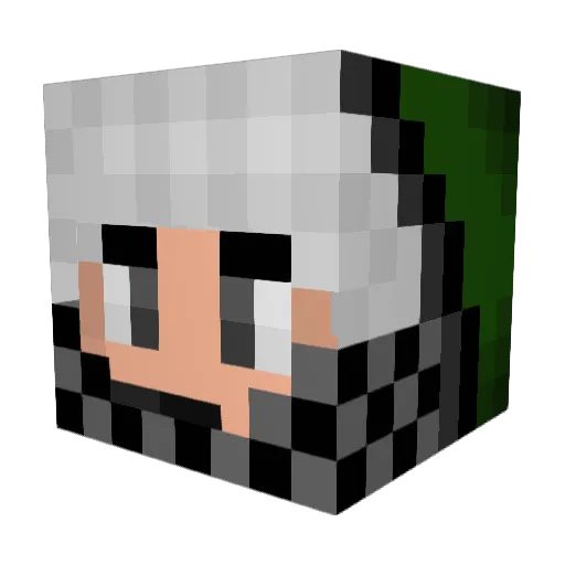 Pragonyx Minecraft avatar head, 3D render