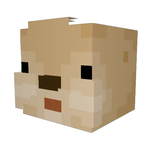 PrairieDog Minecraft avatar head, 3D render