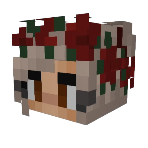 PrairieRose_16 Minecraft avatar head, 3D render