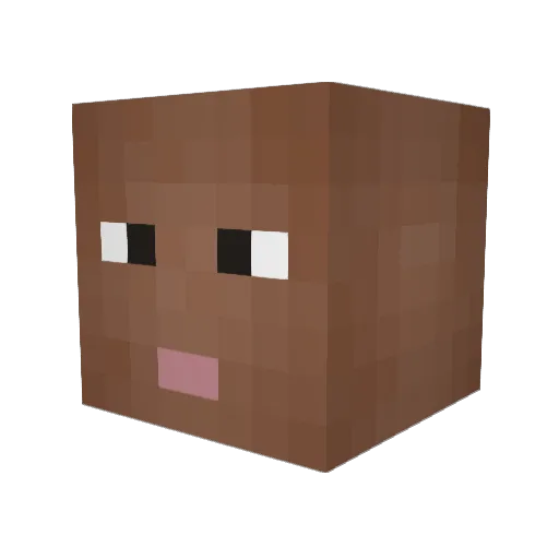 PraiseMahHead Minecraft avatar head, 3D render