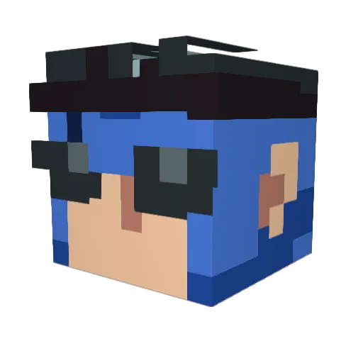 PraiseNop Minecraft avatar head, 3D render