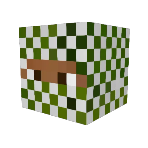PraiseOsama Minecraft avatar head, 3D render