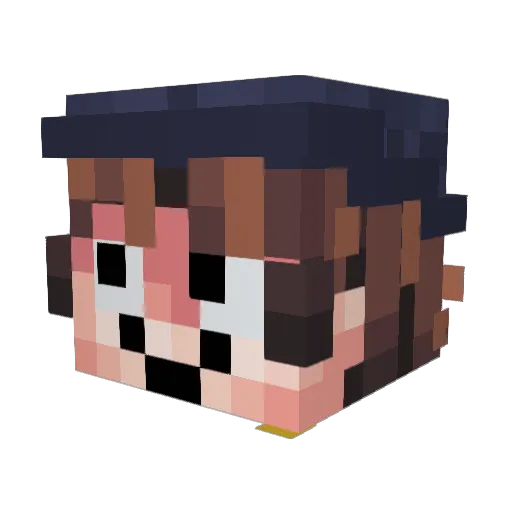 Prakulka Minecraft avatar head, 3D render