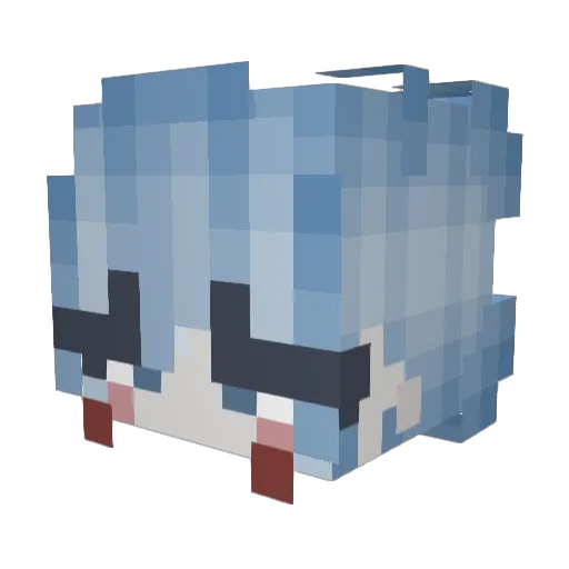 Pramina Minecraft avatar head, 3D render